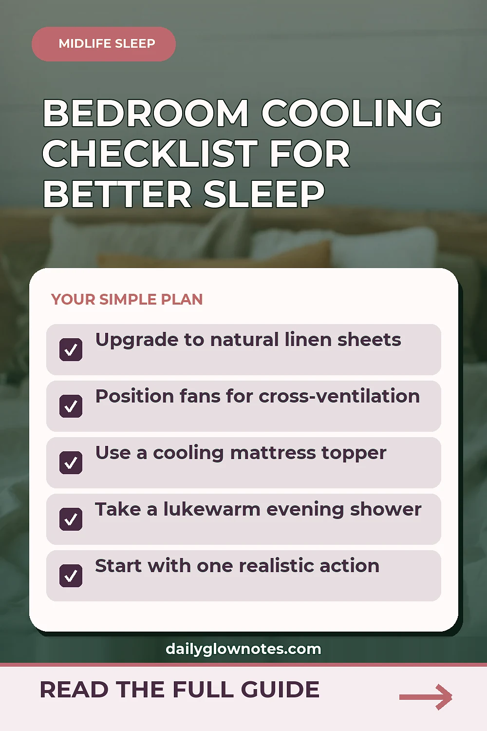 The Midlife Bedroom Cooling Checklist for Better Sleep