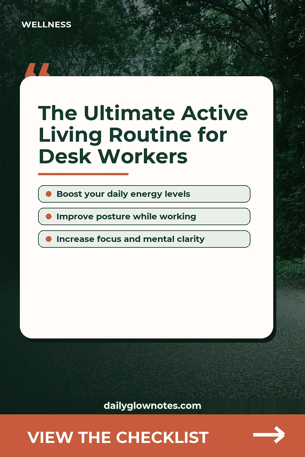 An Active Living Routine for Desk Workers: A Gentle Movement Checklist