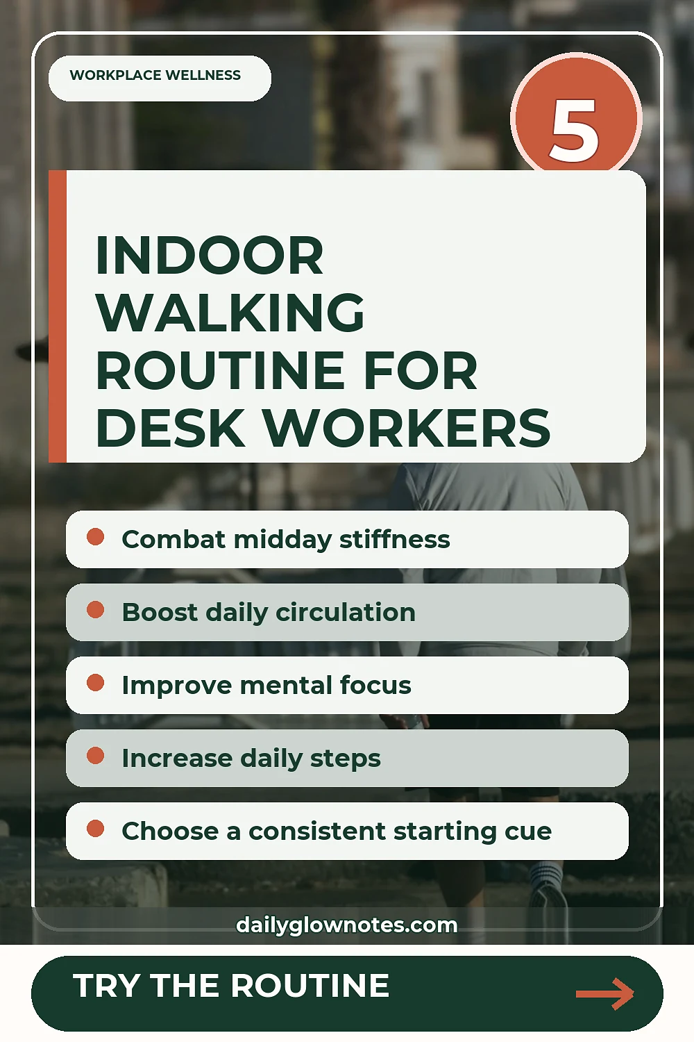 An Easy Indoor Walking Routine for Desk Workers